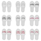 Одноразовые мягкие тапочки для невесты, 1 пара, свадебное украшение, для жениха, для мальчишника, вечеринки, для подружки невесты, для девичника