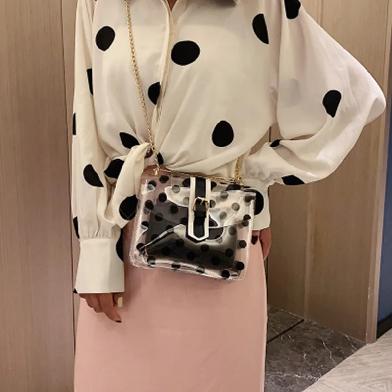 Прозрачная сумка Новинка 2019 г. Европейская и американская дикая свежая Сумочка