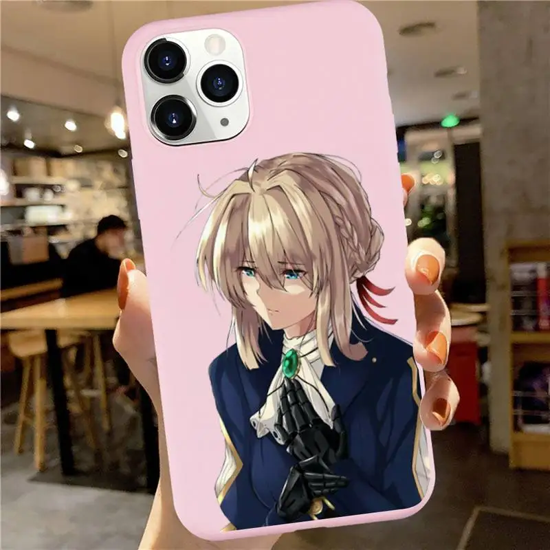 

Violet Evergarden Anti-fall luxury Phone Case cover Candy Color for iPhone 6 7 8 11 12 s mini pro X XS XR MAX Plus