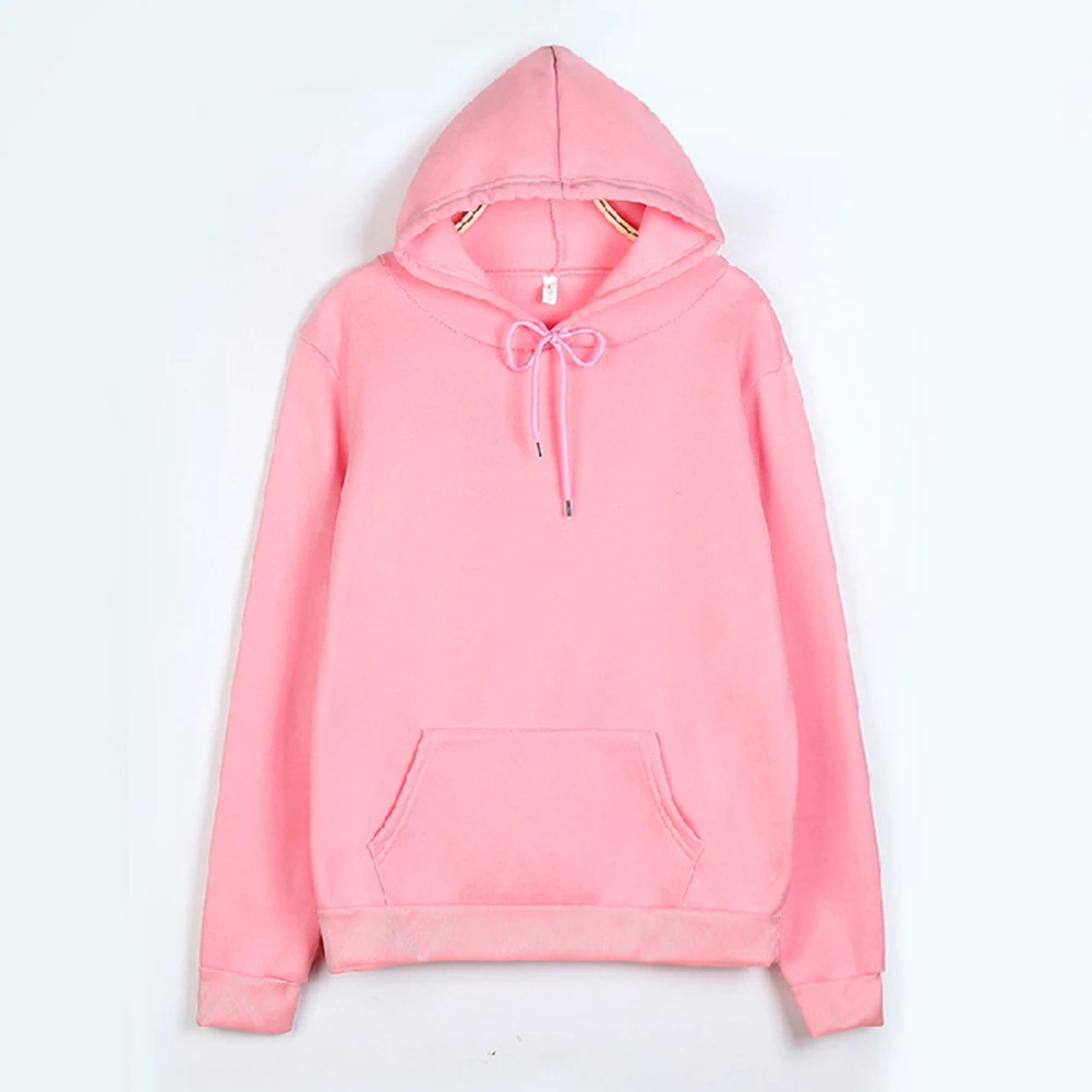 2020 Unisex Autumn Solid Color Long Sleeve Hoodie Pocket Drawstring Loose Sweatshirt Women Clothing толстовка женская sudaderas