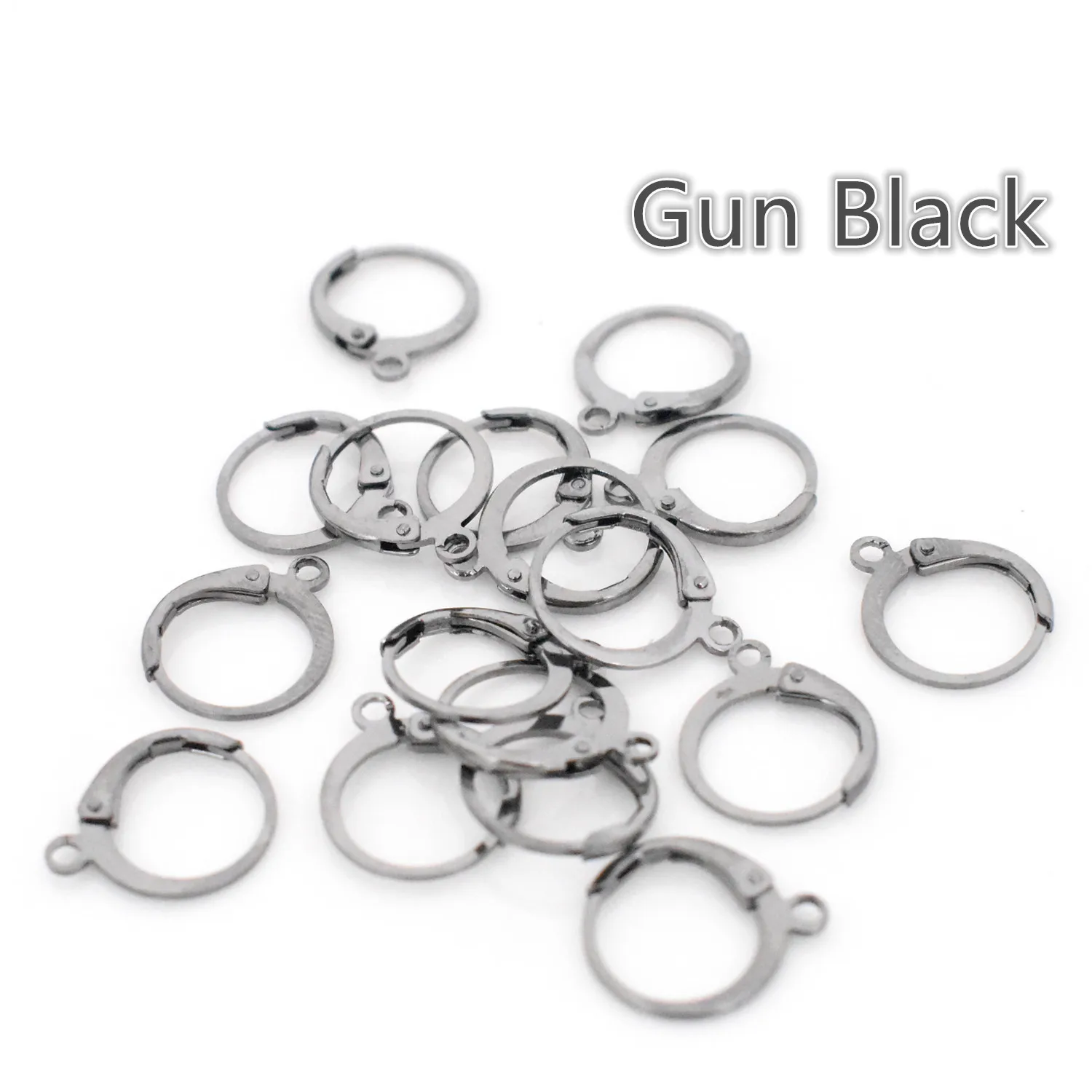 Gun Black 30 шт. 15x12 мм серебро/родий/золото/бронза/КЦ-золото/розовое золото басовый рычаг назад зажимы крючки для ушей серьги фурнитура для ювелирных изделий DIY - Цвет: Gun Black