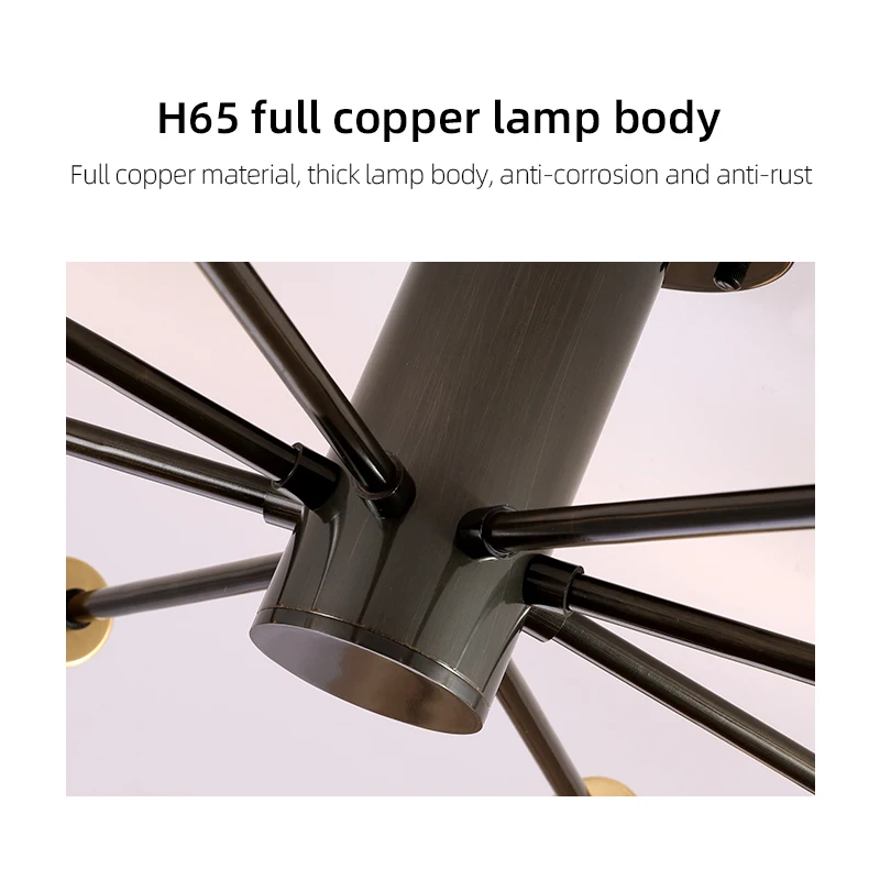 

Modern Nordic Chandeliers Lighting Black 6/8/10 Lights Bedroom Living Room Indoor Home Ceiling Lamp Fixtures Not Included Bulbs
