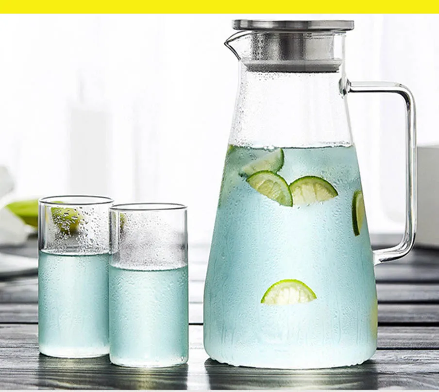 

1.5L/1.8L Transparent Borosilicate Glass Teapot Heat-Resistant Clear Tea Pot Flower Tea Set Puer Kettle Set Office Home Tool