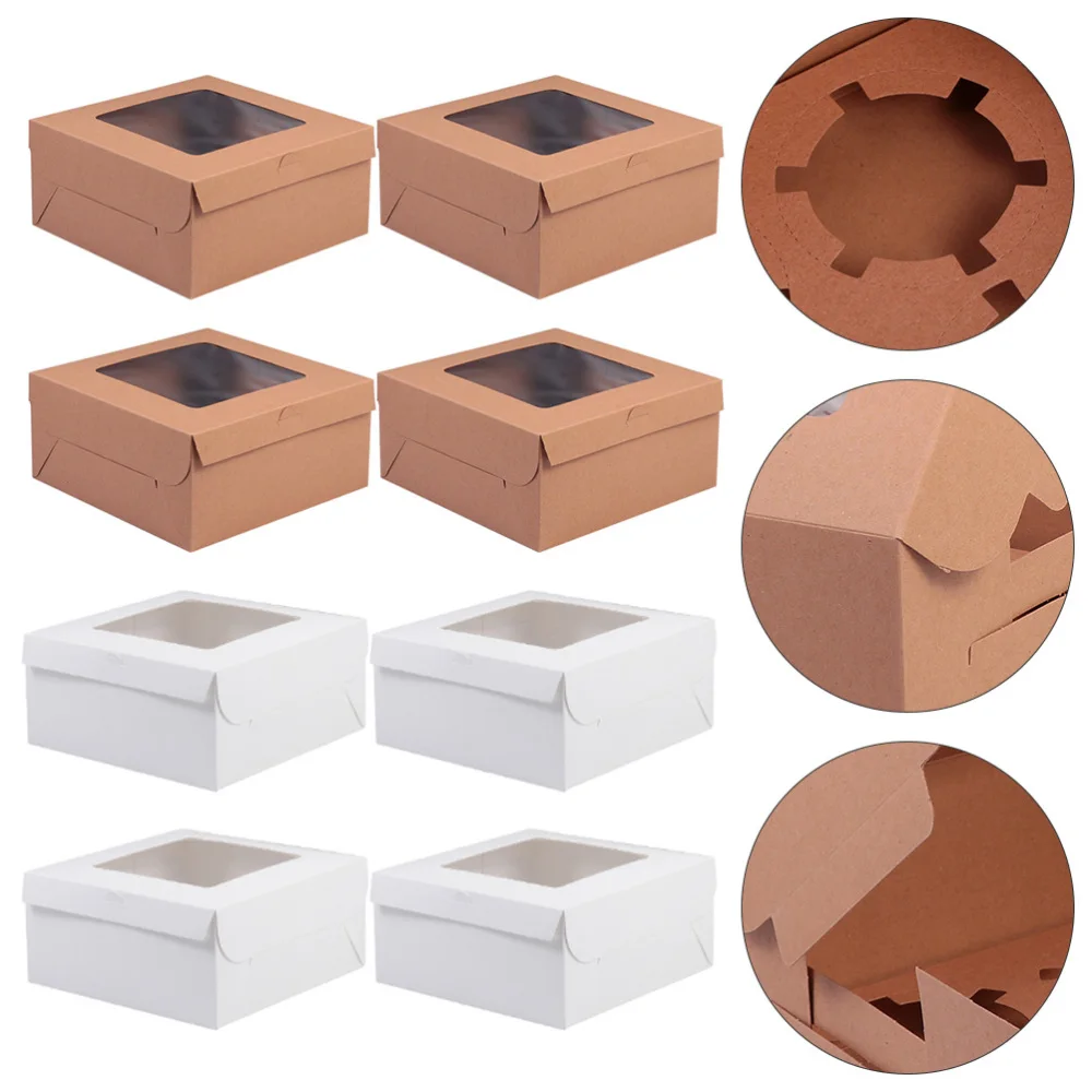 

20Pcs Upper Window Dessert Packing Boxes Cake Packing Boxes (Assorted Color)