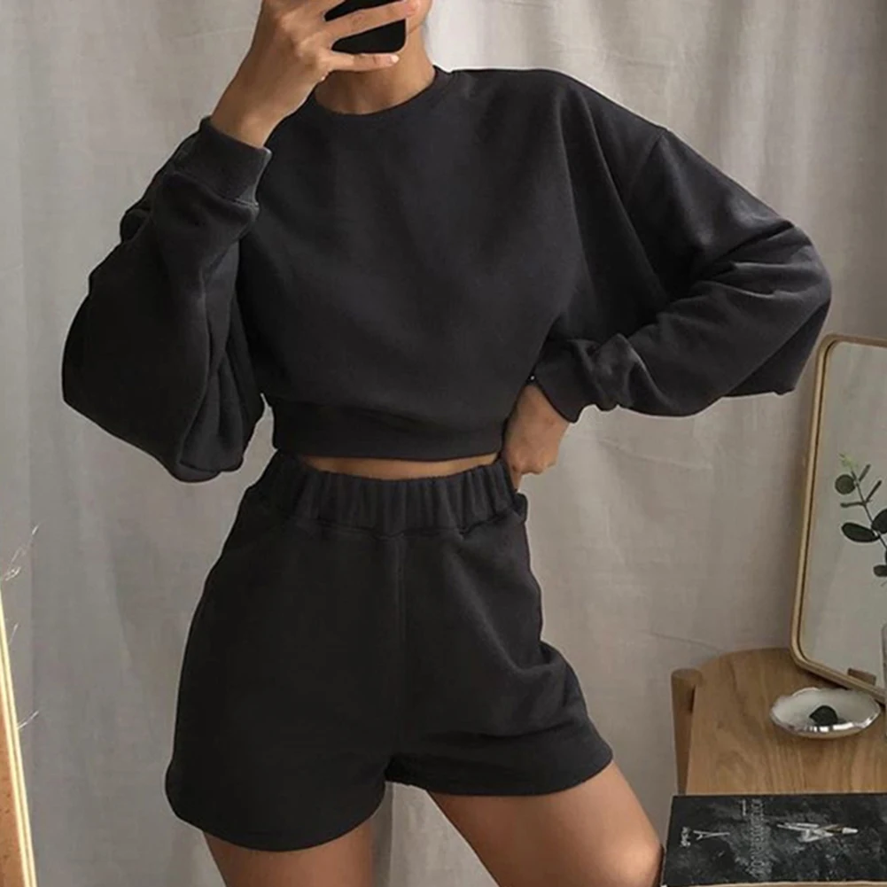 

2 Piece Set Y2k Women Tracksuits Summer Autumn Oversize Sweatshirt Sports Shorts Casual Clothes Dollskill Streetwear Women Dress