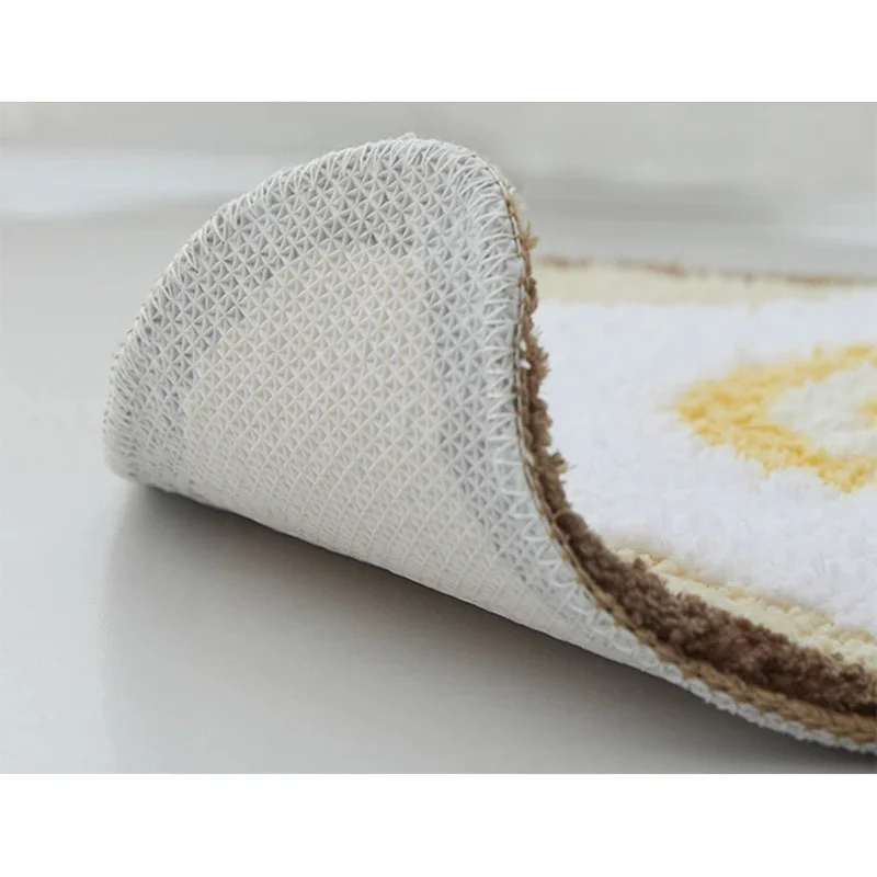 

Nordic Floral Letters Soft Bathmat Fluffy Bathroom Tub Side Foot Flocked Carpet Pad Anti-slip Rug Home Decoration 40x60cm