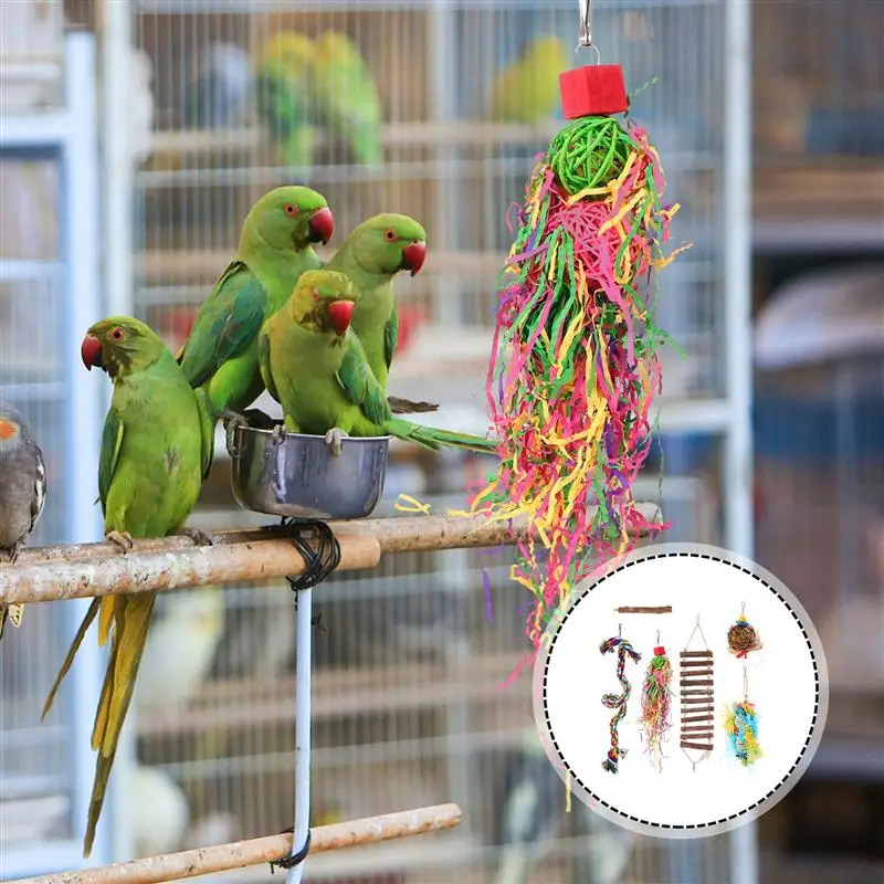 

6 Pcs Portable Practical Durable Lightweight Parrot Hanging Toy Parrot Chewing Toy for Garden Park