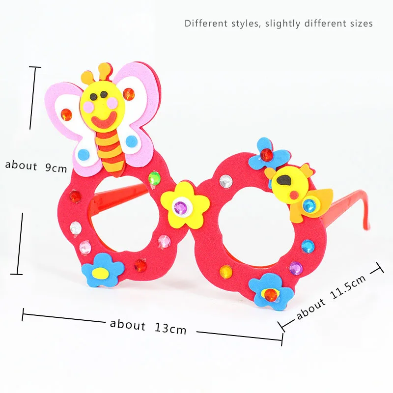 New Arts Crafts DIY Toys Cartoon Glasses Baby Crafts Kids Puzzles Educational for Children's Toys Funny Party DIY Girl/Boy Gifts