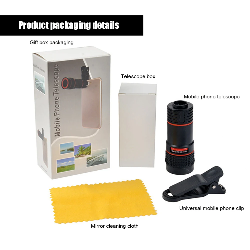 

Telescope Cell Phone Camera Lens BAK4 Powerful Monocular Professional Camera for Professional Mecrophone