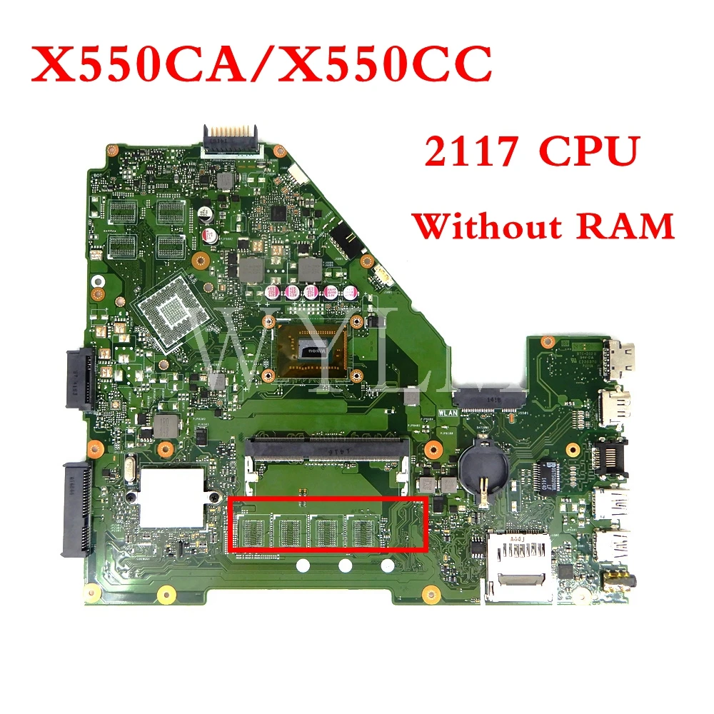 

Материнская плата X550CA без оперативной памяти 2117CPU REV2.1 для ASUS X550C X550CC A550C X550CL R510C Y581C, протестированная Материнская плата ноутбука