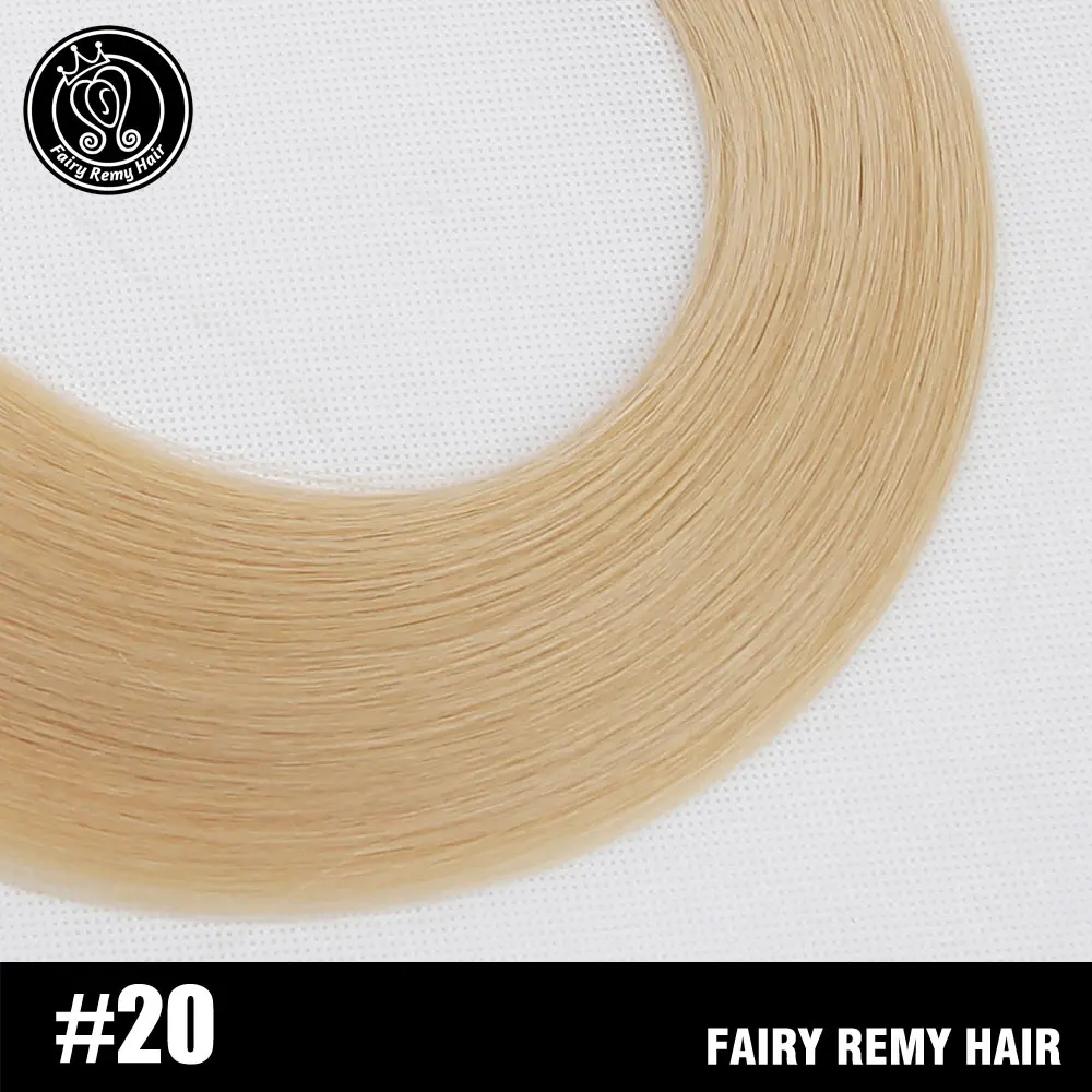 #20 Сказочные волосы remy, 100 г/шт., настоящие европейские Прямые Натуральные кудрявые пучки волос, 16 дюймов, платиновый блонд, волосы Remy для наращивания - Цвет: #20