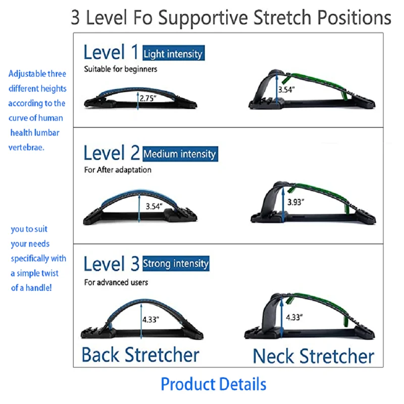 

Back Stretcher Massager Posture Corrector Fitness Lumbar Support Massage Equipment Relaxation Spine Deck Relief Chiropractic