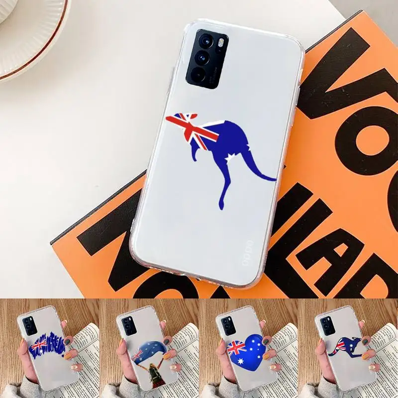 

Australian flag Phone Case Transparent For oppo Realme FIND V X Q 2 3 5 7 11 50 GT Q2 PRO PLUS moible bag