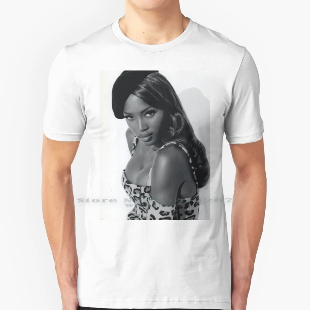 Футболка Наоми: Кэмпбелл риттс и 100% чистый хлопок Naomi Наоми модные модели C Pretty -