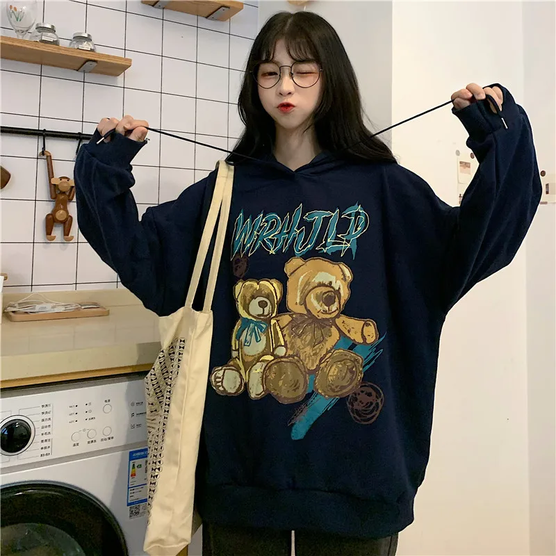 

Sweatshirts Hooded Harajuku winter Casual Vintage Korean Pullovers