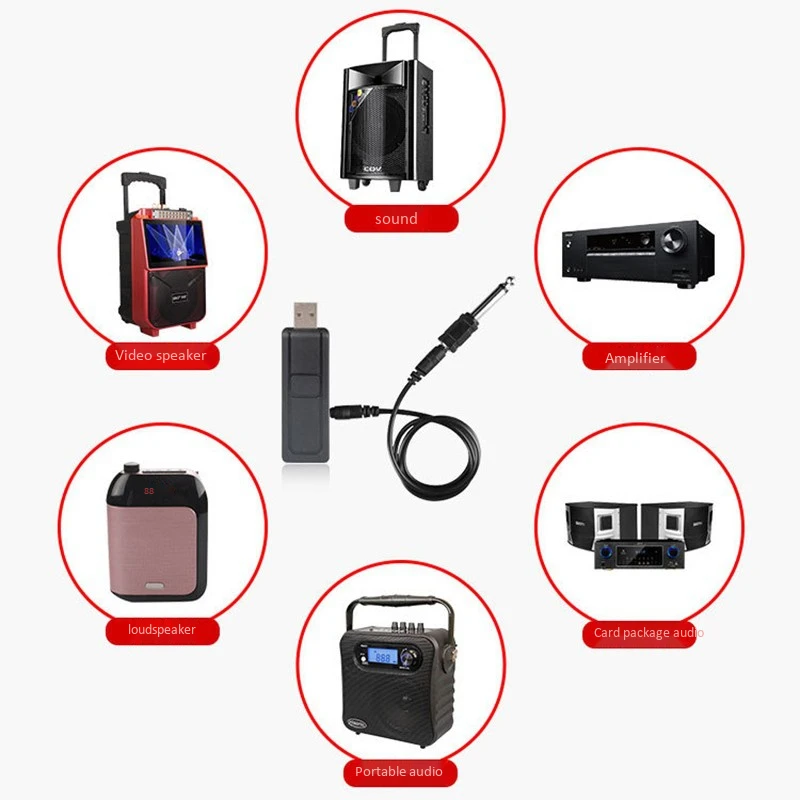 

Professional Universal Handheld VHF Wireless Microphone USB Reception Mic Plug and Play for Singing Speech Performance