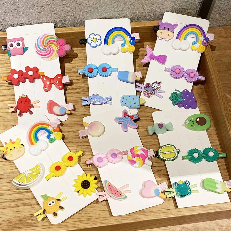 

6PCS/Set New Girls Cute Cartoon Hairpins Kids Sweet Hair Ornament Clips Lovely Headband Barrettes Fashion Hair Accessories