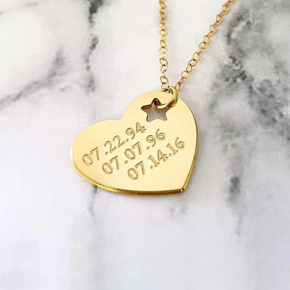 FYW заказное сердце Remeber ожерелье из нержавеющей стали уникальные звезды