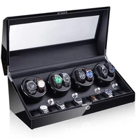 812 black baking finish inside blk luxury watch box mechanical watches winder organizer storage boxes automatic rotation case