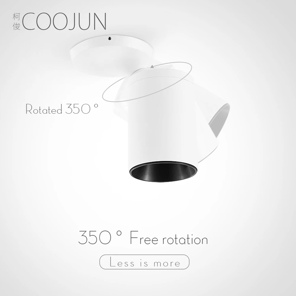 

COOJUN Светодиодный точечный потолочный светильник 7 Вт 2700 к 3000 К Ra>93 высокий CRI 220 В Легкая установка Внутреннее освещение 350 ° поверхностные св...