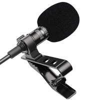 new mini portable lavalier microphone condenser clip on lapel mic wired mikrofomicrofon for phone for laptop pc 1 5m