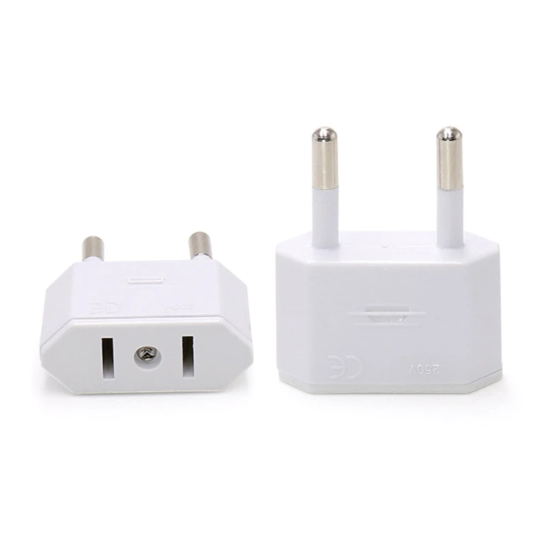 

X7YF European Plug to American Plug Adapter Travel Power Plug Adapter 2 Pin Socket Wall Plug Travel Adapter Power Converters