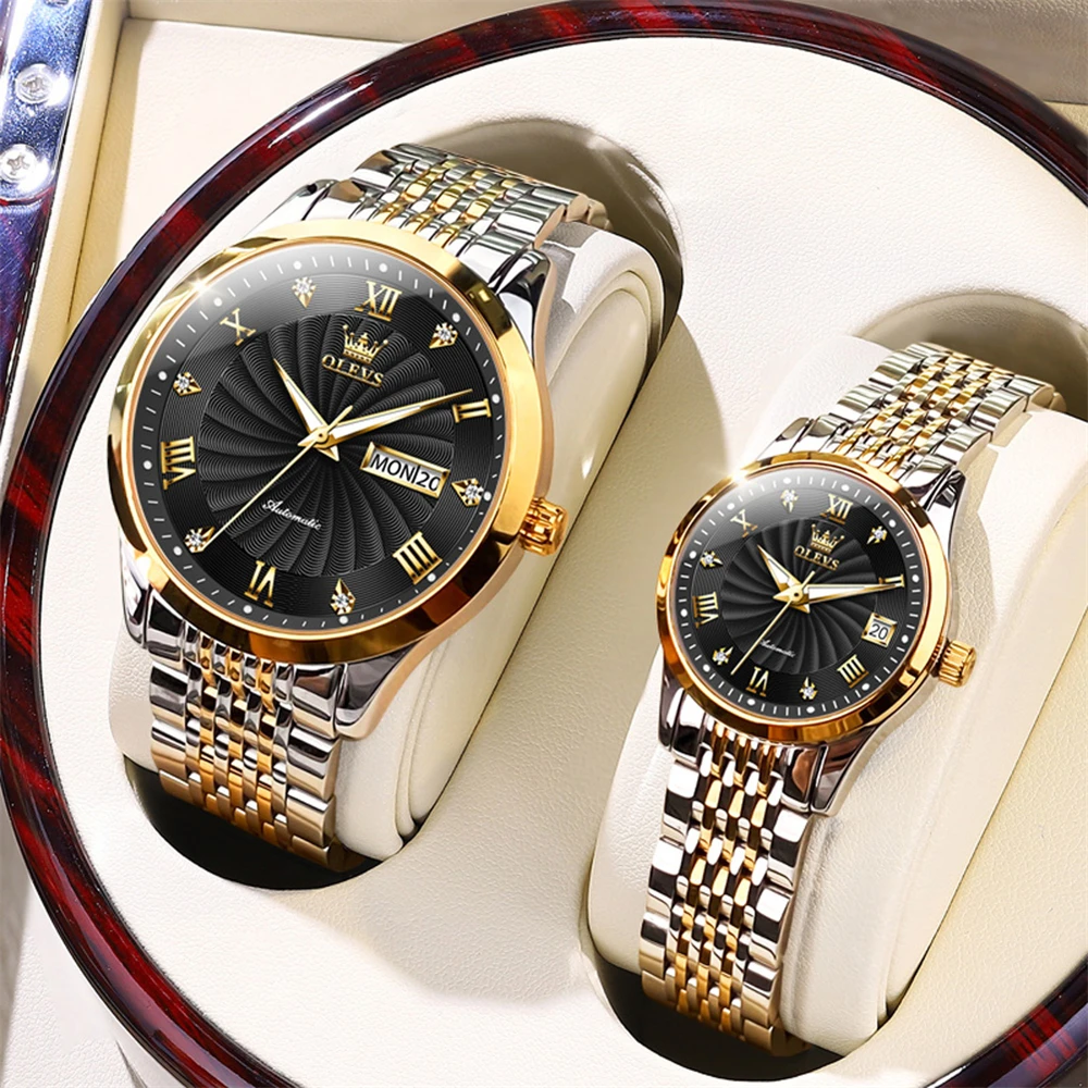 2022 New Couple Watches Top Brand Luxury Men Mechanical Wristwatch Waterproof Fashion Casual Couple Automatic Watch Reloj Hombre