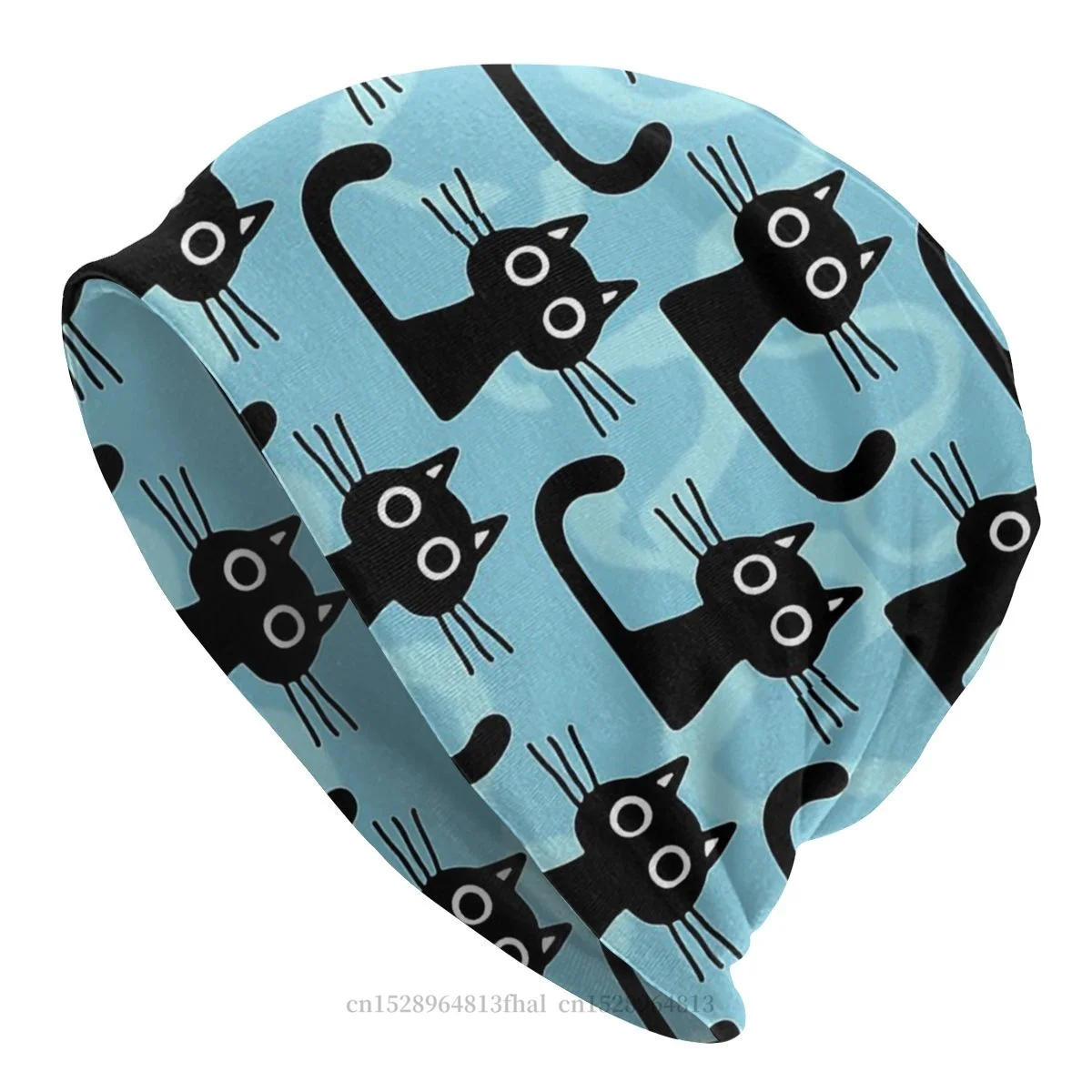 

Cat Lover Meow Nekko Beanie Hats Cutie Kitty Black Kitten Skullies Beanies Hat Bonnet Hipster Caps Men Women's Earmuffs