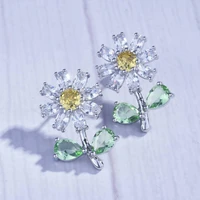 shining stud earrings small chrysanthemum lady bright color small chrysanthemum ear studs earrings ear studs 1 pair