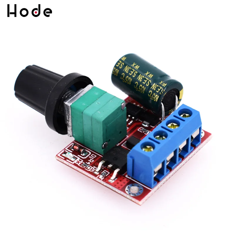 Мини 5A 90W PWM 12V контроллер скорости двигателя постоянного тока модуля DC 4 5 V 35V