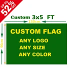 Индивидуальный флаг, 3x5 футов, Летающий баннер, печать любого размера, 100D, полиэфирная реклама, спортивное украшение, медные кольца, бесплатная доставка
