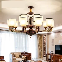 simple modern dining room lamp villa duplex building retro living room household light luxury glass cover chandelier