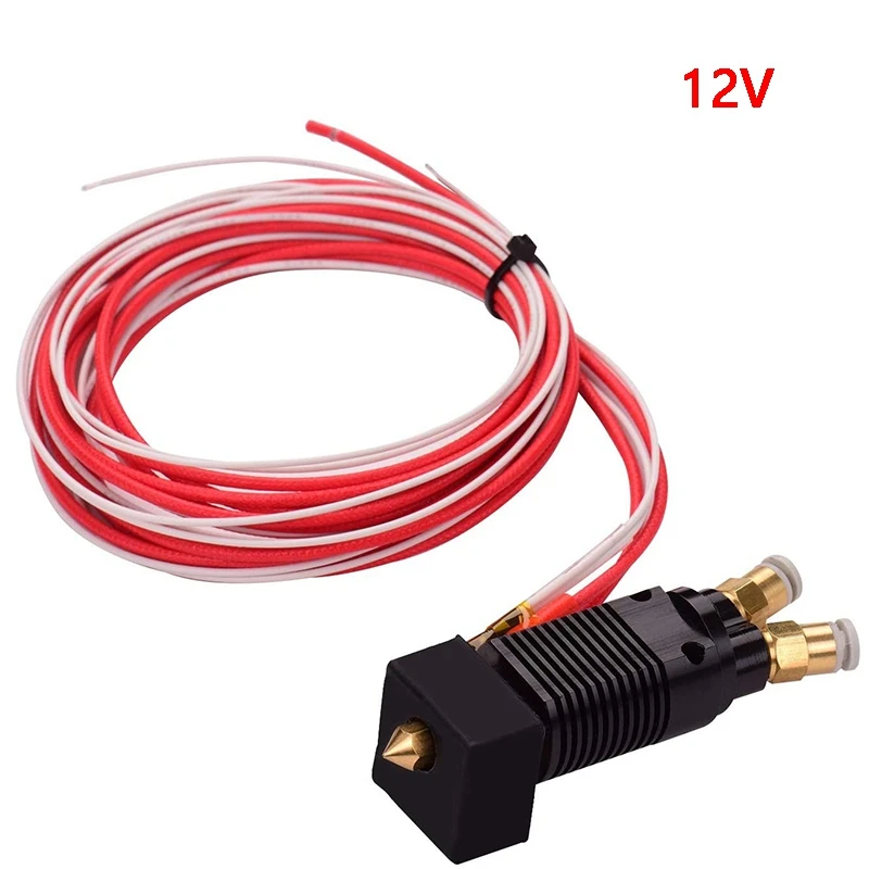 2 в 1 из двойной Цвет металлические Hotend экструдер комплект с кабелем 0 4 мм латунная