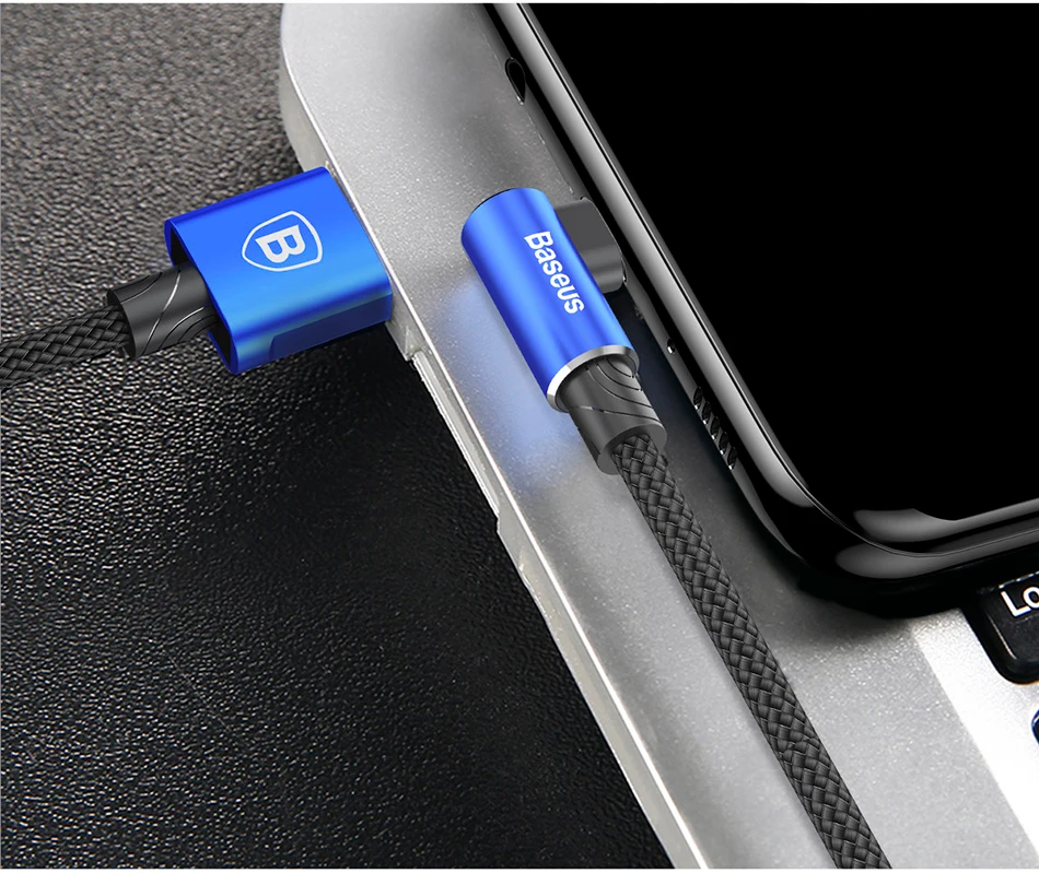Baseus кабель usb type-C 90 градусов для Xiaomi huawei P10 type-C, зарядный провод для мобильного телефона samsung S8 USB-C, кабель для передачи данных
