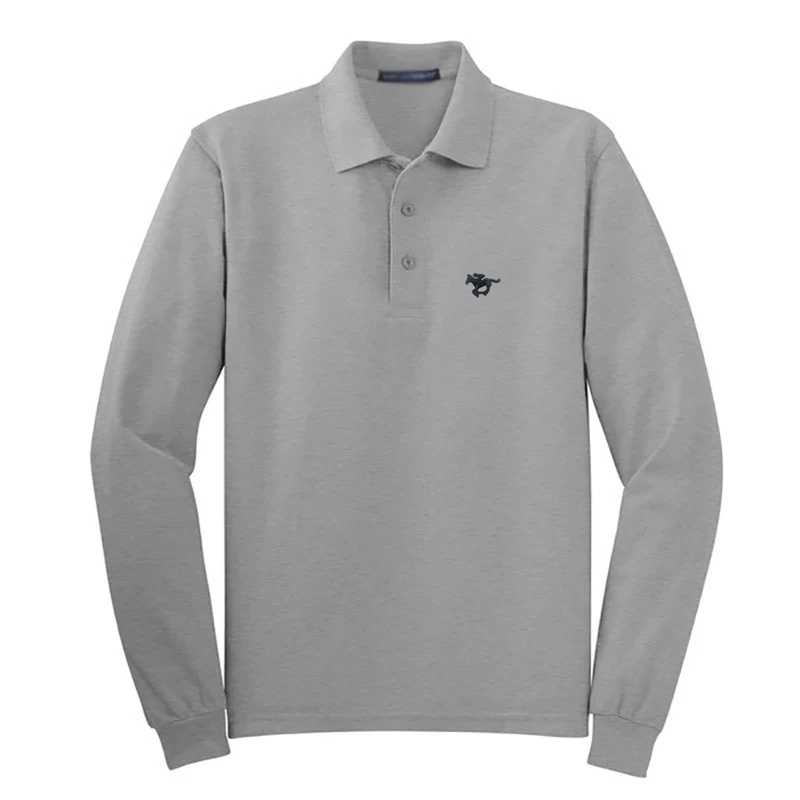 

New Men's Casual Long-Sleeved Cotton Small-Horse Logo POLO Loose Shirt Lapel T-Shirt Golf Business Tennis Sportswear Tops