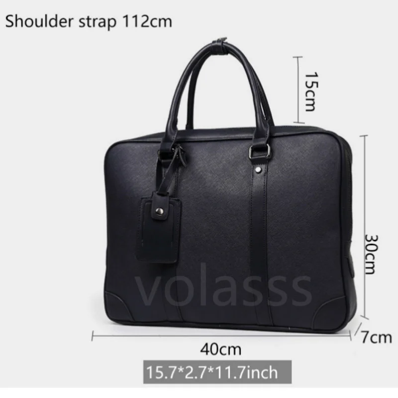 volasss 2021 mens messenger computer bag man 14 inch leather laptop briefcase handbag multi function work office bags for men free global shipping