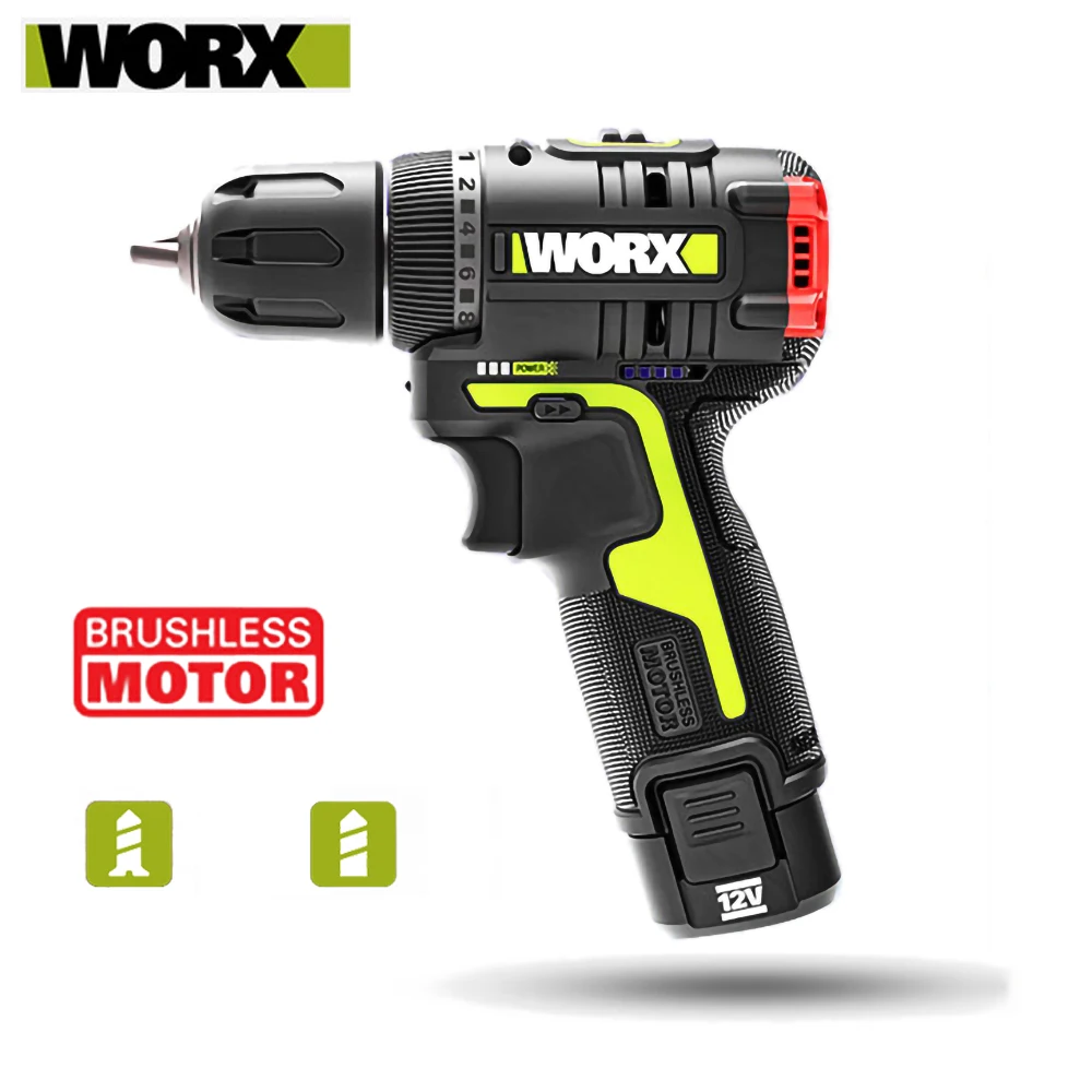 Дрель аккумуляторная Worx WU130 бесщеточная Электрическая 12 В 1800 об/мин 30 нм литиевая