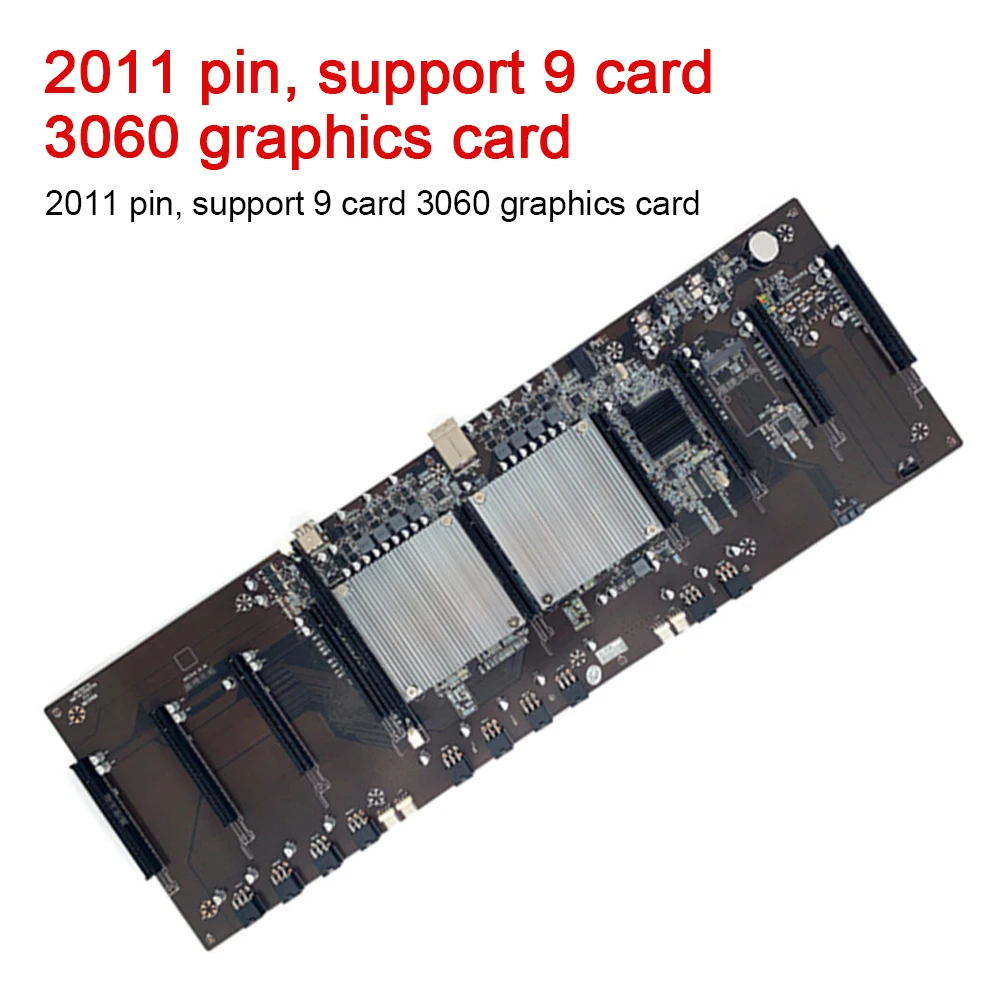

BTC-X79 материнская плата для майнинга с двойным процессором, 8 pcie 16X, прямая, 2011 контактов, DDR3, 65 мм, поддержка 9 карт, 3060 Графическая карта, Майнин...
