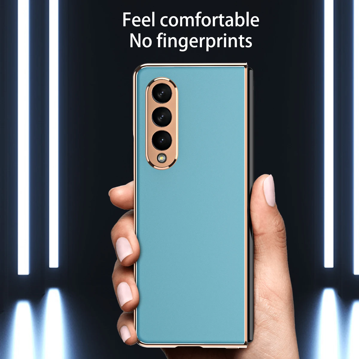 For Samsung Galaxy Z Fold 3 5G Cover Matte Hard Cover Plating Frame Full Protection Shockproof Coque For Galaxy Z Fold 3 Shell