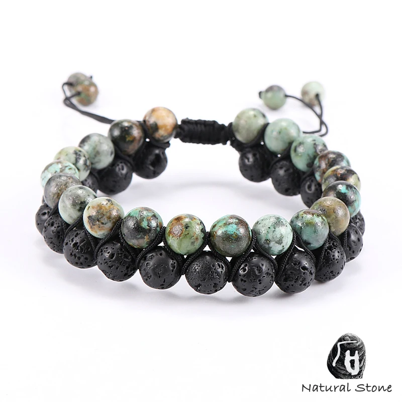 Женский и мужской браслет из Тигрового Глаза натурального камня лава рок лазурит