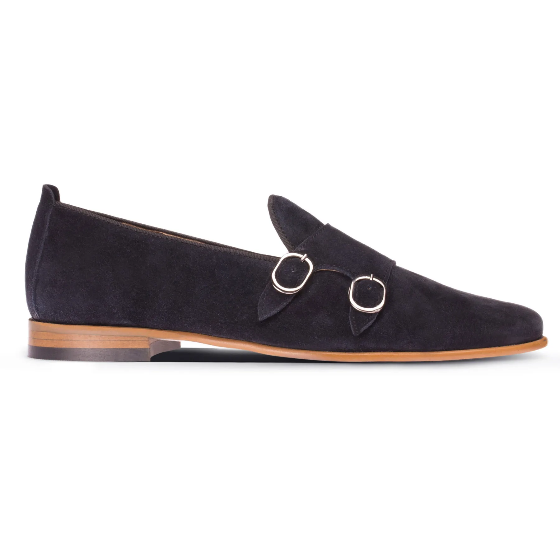 

Deery, Genuine LeatherMen 'S Navy Suede Calfskin Monk-Strap Loafers Moccasins Breathable Slip on Flats Male Driving Shoes 2021