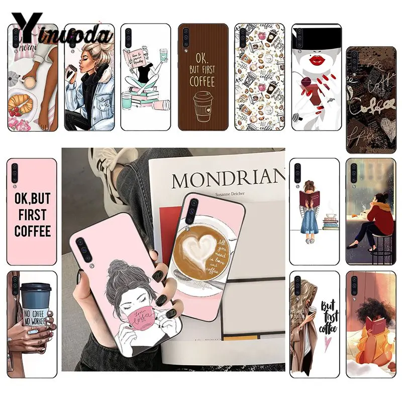 Чехол для телефона Yinuoda OK but First Coffee Girl Boss Samsung Galaxy A7 A50 A70 A40 A20 A30 A8 A6 Plus A9 2018|Бамперы| |