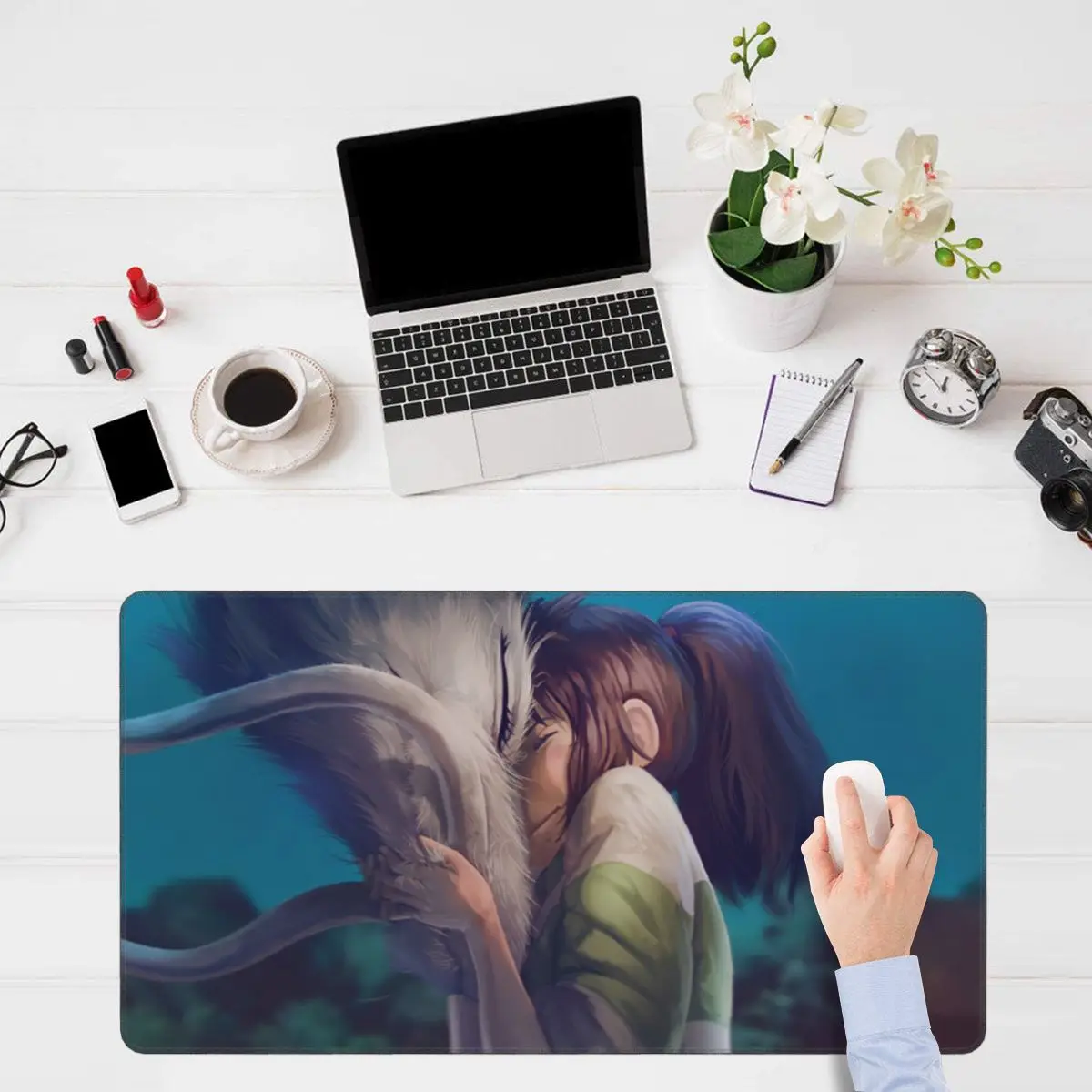 Коврик для мыши с изображением героев мультфильма кавайная аниме девушек