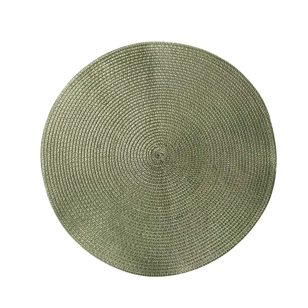 green 1 шт., коврики для стола, круглая салфетка, простой стиль, столовая салфетка, Нескользящие, жаростойкие, подстилки, украшение для кухни - Цвет: green