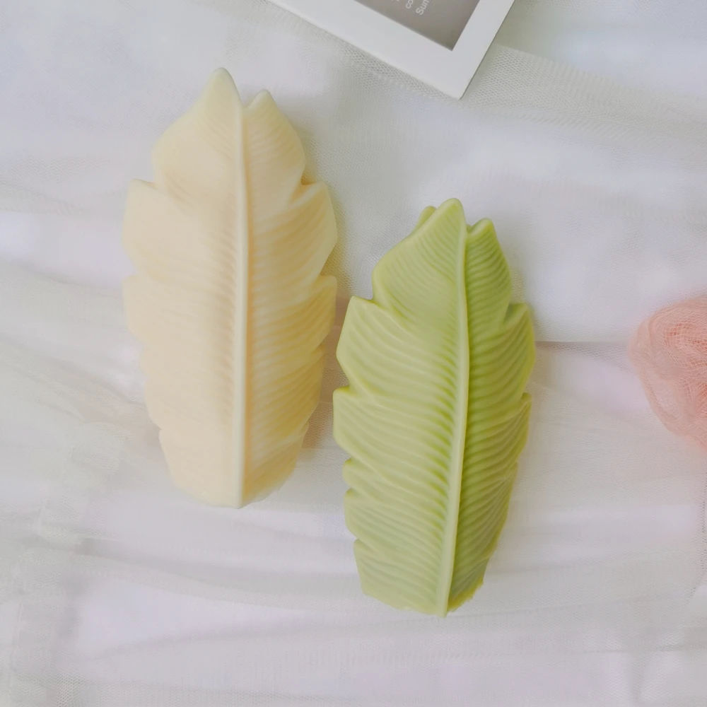 Molde de vela con forma de hoja &uacute;nica 3D, molde de vela de silicona para yeso de aromaterapia-3