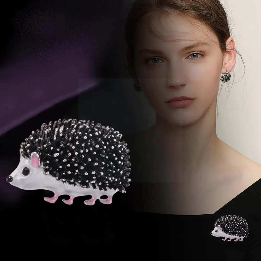 

1pc Black Enamel Hedgehog Brooches For Women Lady Brooch Animal Pin Little Jewelry Gift Cute Lovely Fashion Animal Pins Clo W9N6