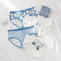 high quality cute briefs 4pcslot girl panties bear underwear cotton lingerie blue comfortable panty