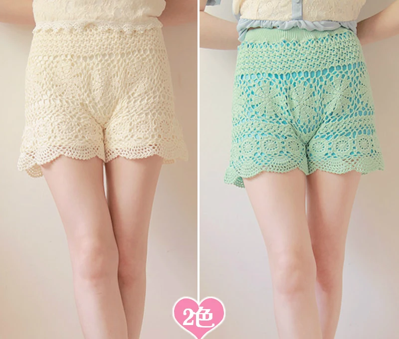 Милые летние кружевные шорты принцессы в стиле &quotЛолита&quot ярко-розовые женские