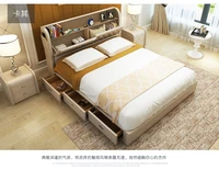 genuine leather bed frame with storages drawers modern soft beds home bedroom furniture cama muebles de dormitorio camas quarto