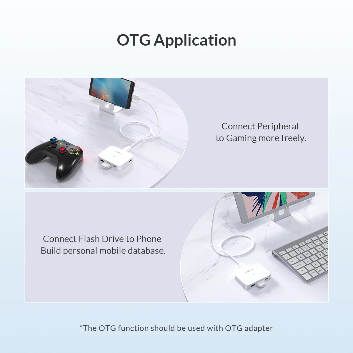 ORICO Type C 4 порта USB3.0 мини концентратор Поддержка OTG функция 5 Гбит/с Суперскоростной